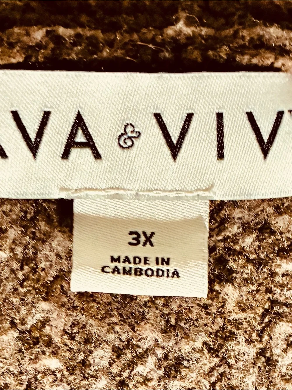 Ava & Viv Chocolate Brown V-Neck Knit Sweater